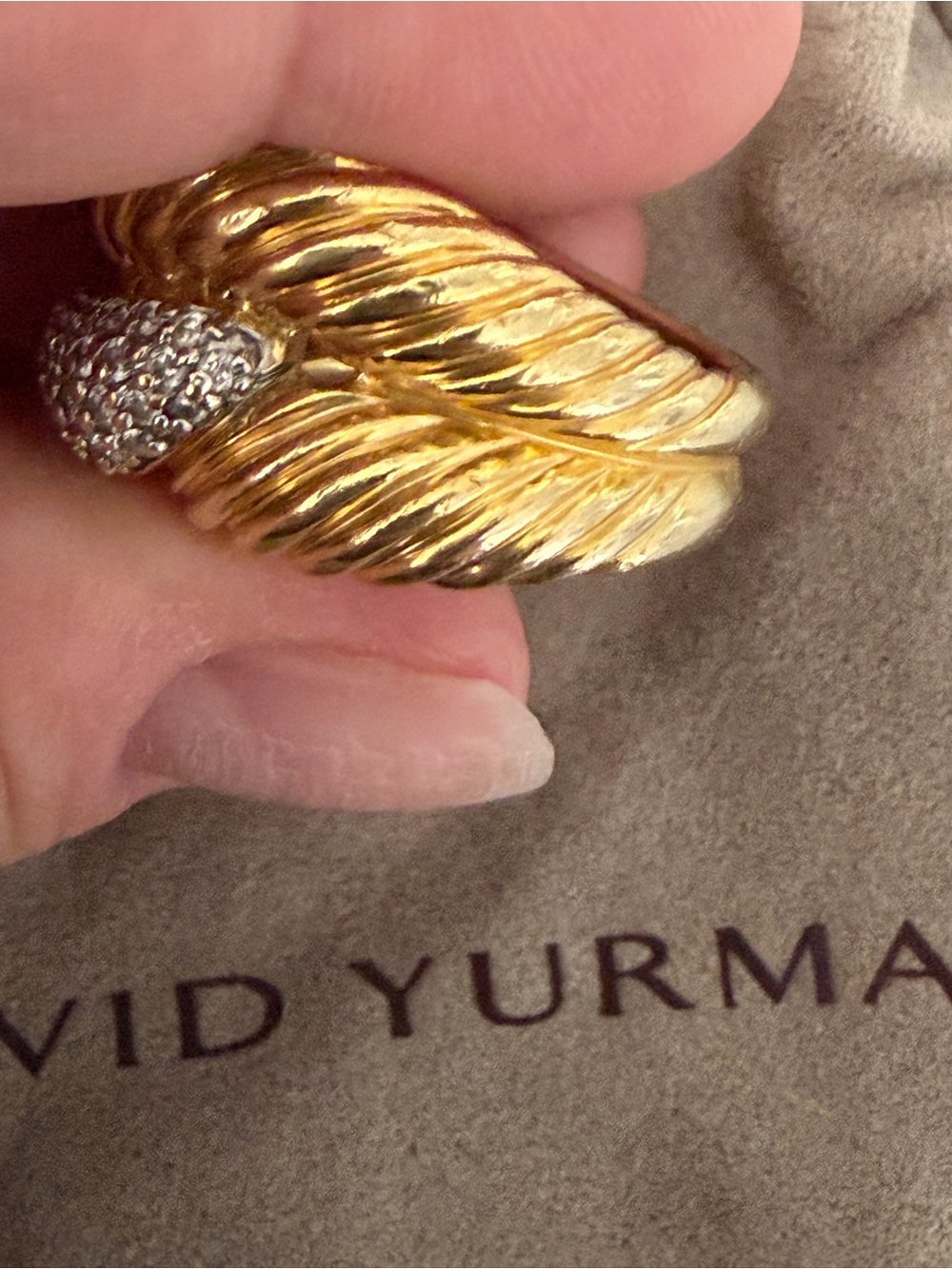 DAVID YURMAN 18K GOLD LABYRINTH  DIAMOND RING size 7.5 - Picture 8 of 9